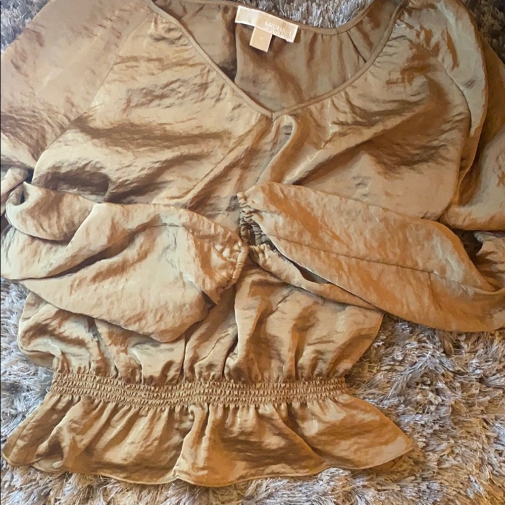 Michael Kors gold silk top